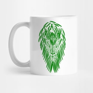 Lion, the king of the jungle in green Mug